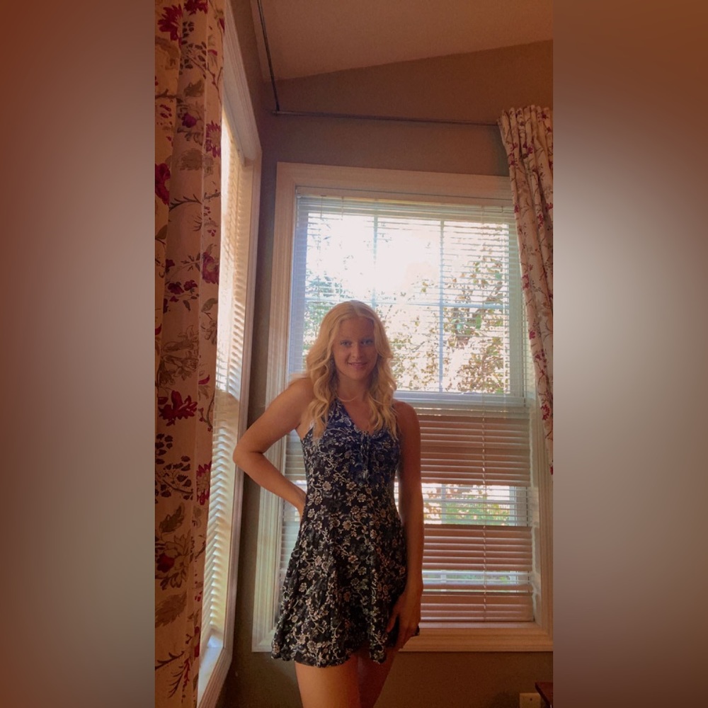 Black floral dress